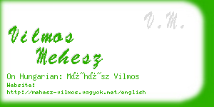 vilmos mehesz business card